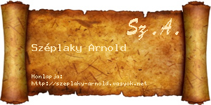 Széplaky Arnold névjegykártya