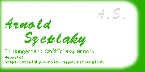 arnold szeplaky business card